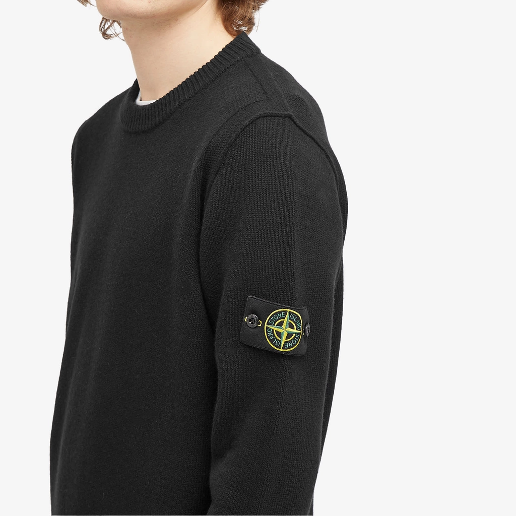 Stone Island Men's Reverse Seam Lambswool Crew Neck Jumper Black